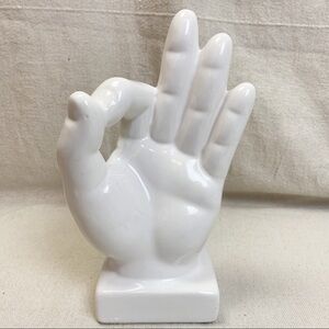 White ceramic OK 👌🏻 Hand sculpture